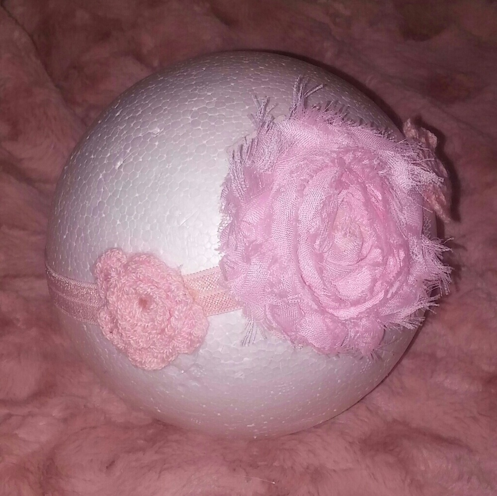 Nw lt pink floral headband